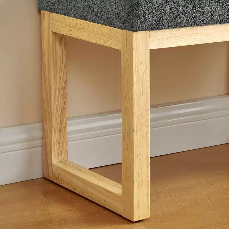 Bench with Wooden Frame and a Soft Cushioned for Small Hallway Living Room Gray