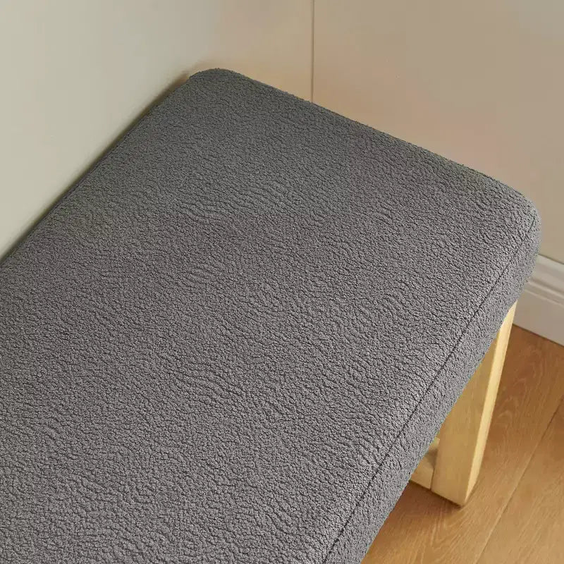 Bench with Wooden Frame and a Soft Cushioned for Small Hallway Living Room Gray