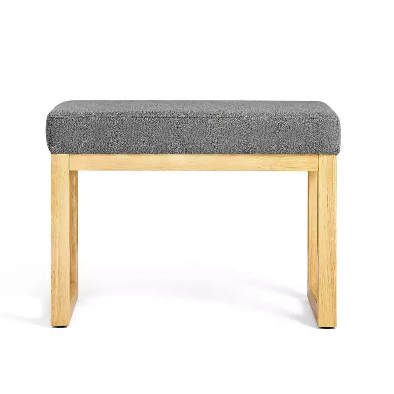 Bench with Wooden Frame and a Soft Cushioned for Small Hallway Living Room Gray