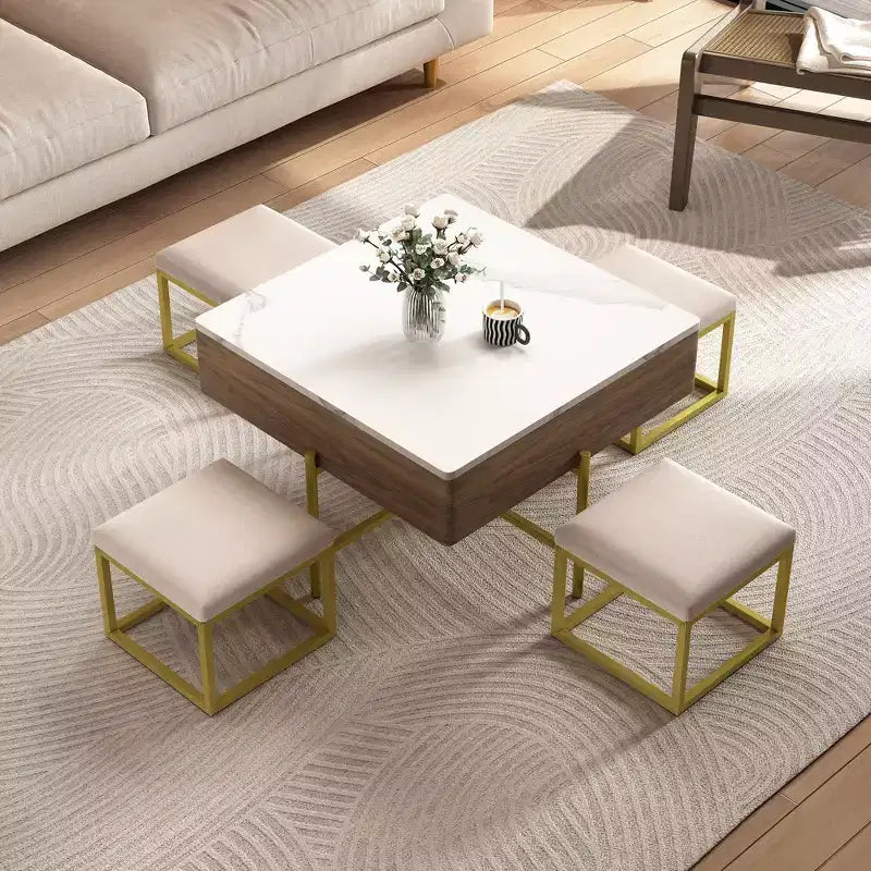 Lift Top Coffee Table with Hidden Storage for Small Spaces