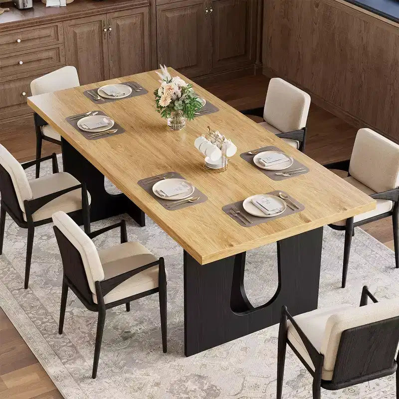 71 Inch Dining Table, Kitchen Table for 6-10 People, Rectangular Table for Kitchen, Room, Home