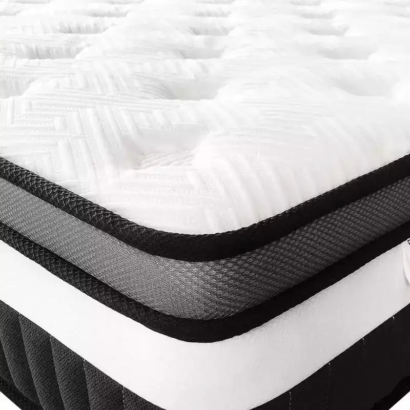 14 Inch Queen Mattress in a Box Hybrid, Medium Firm, Memory Foam and Individual Springs, Fiberglass Free Bed Matress, Breathable, CertiPUR-US