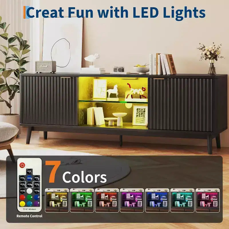 65'' Stand, with Storage and Adjustable Shelf, Console for Living Room, Modern Console