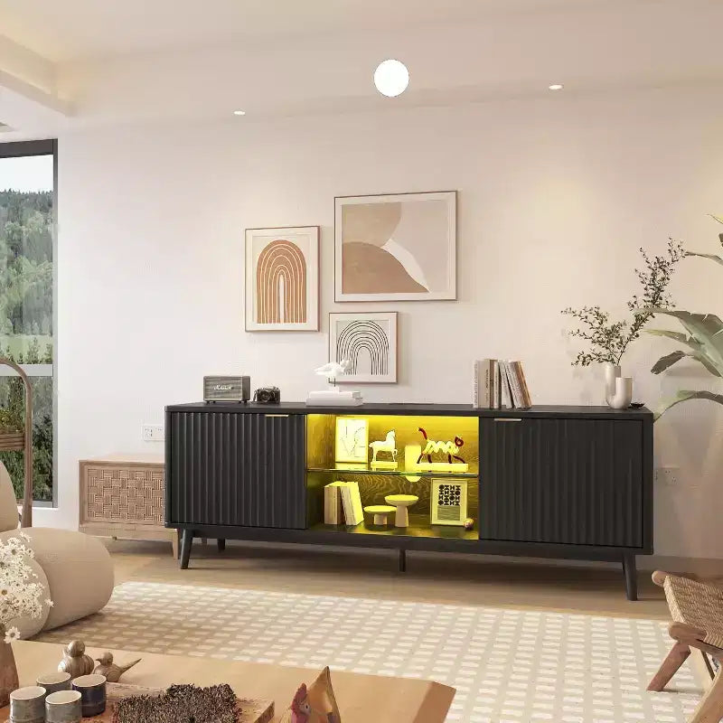 65'' Stand, with Storage and Adjustable Shelf, Console for Living Room, Modern Console