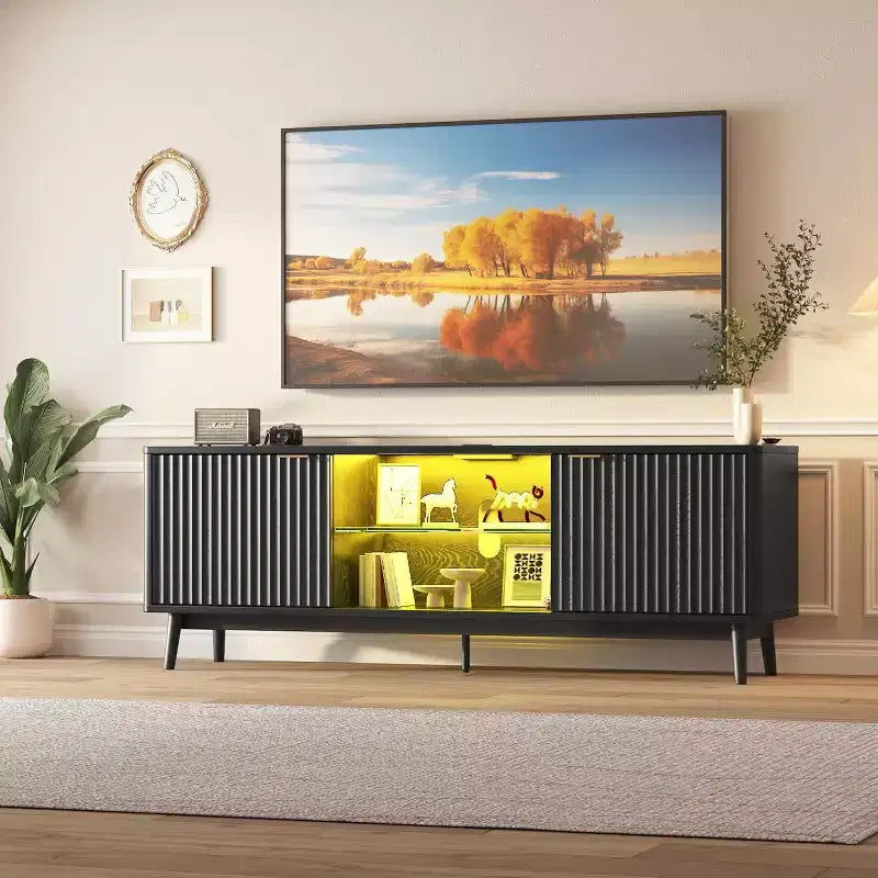65'' Stand, with Storage and Adjustable Shelf, Console for Living Room, Modern Console