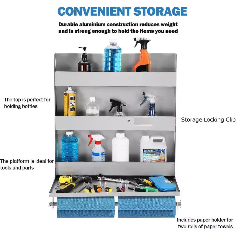 Aluminium Work Station Storage Cabinet, w/ Rack, Cabinet for Storage