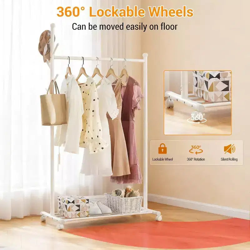 Rack, Rack Metal with 5 Side Storage Shelf Lockable for Bedroom Hallway