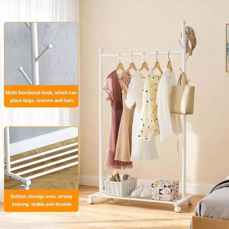 Rack, Rack Metal with 5 Side Storage Shelf Lockable for Bedroom Hallway