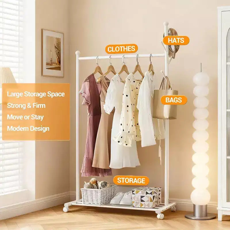 Rack, Rack Metal with 5 Side Storage Shelf Lockable for Bedroom Hallway