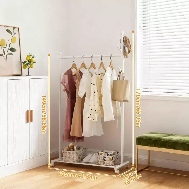 Rack, Rack Metal with 5 Side Storage Shelf Lockable for Bedroom Hallway