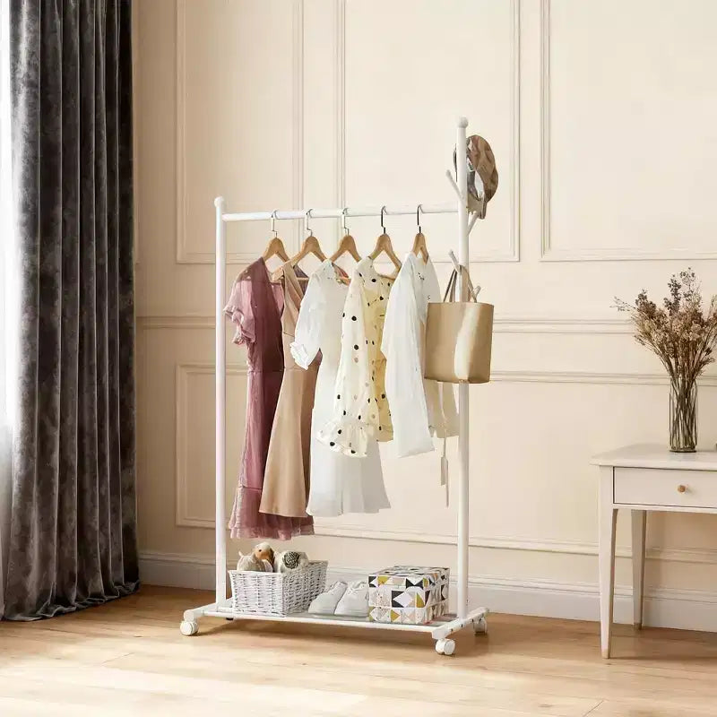 Rack, Rack Metal with 5 Side Storage Shelf Lockable for Bedroom Hallway