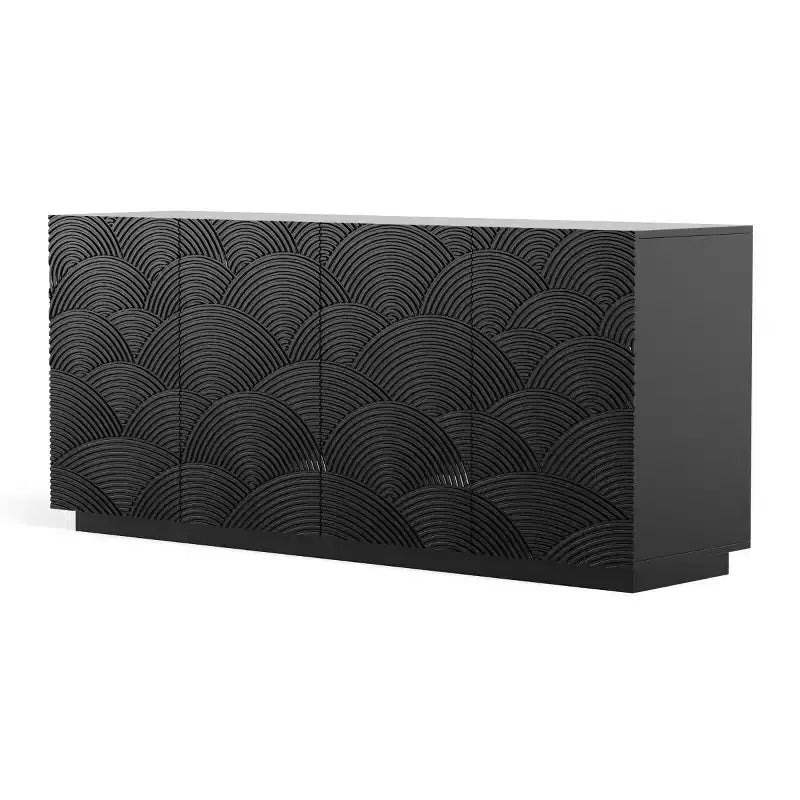 60 Modern Black Sideboard Buffet Cabinet & Stand, Console with