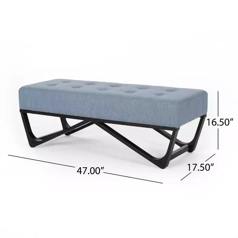 47 Modern Ottoman Bench with Upholstered Entryway Bench with Bench for Living Room, Bedroom