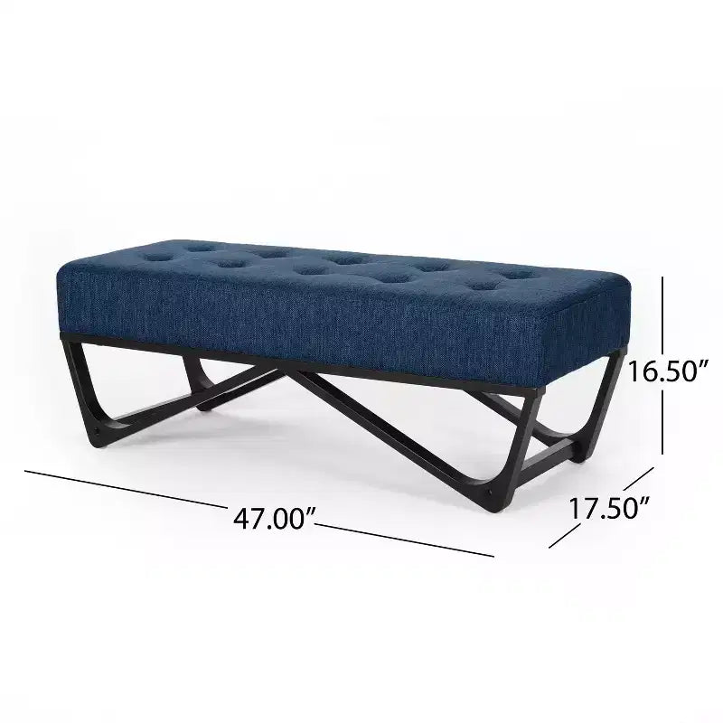 47 Modern Ottoman Bench with Upholstered Entryway Bench with Bench for Living Room, Bedroom