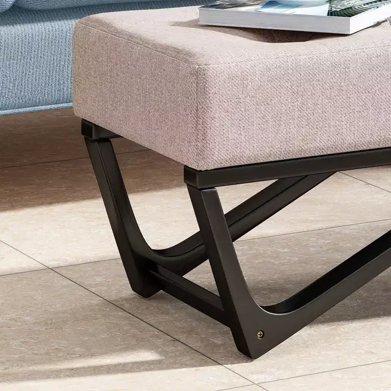 47 Modern Ottoman Bench with Upholstered Entryway Bench with Bench for Living Room, Bedroom