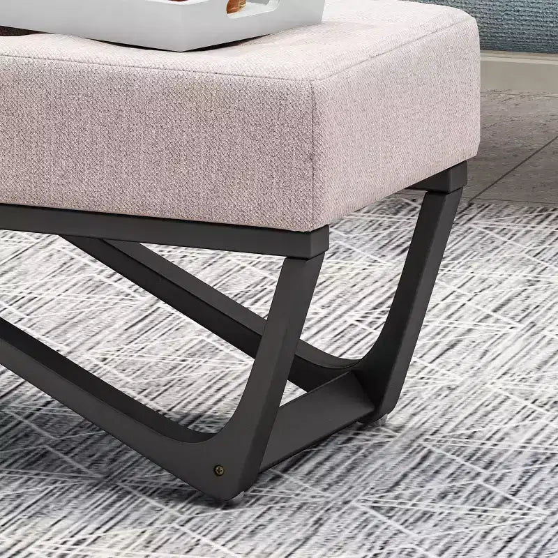 47 Modern Ottoman Bench with Upholstered Entryway Bench with Bench for Living Room, Bedroom
