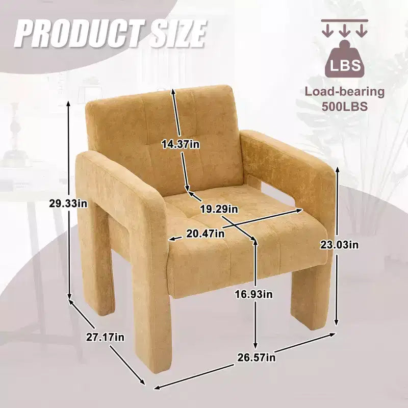 Modern Accent Upholstered Single Sofa Chair with Chair Living Room,Bedroom,Office,500