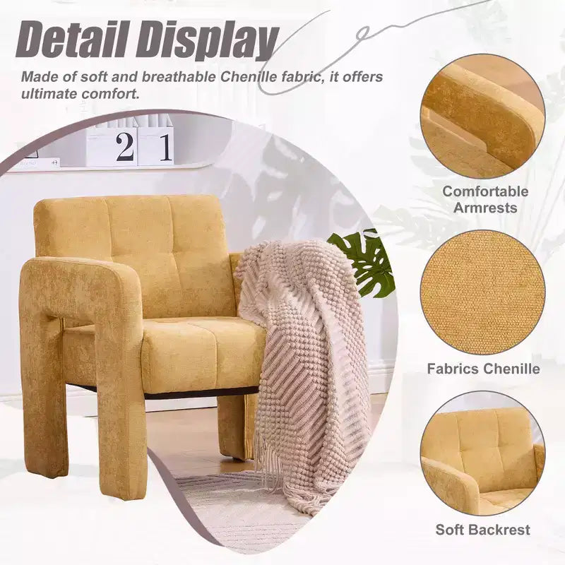 Modern Accent Upholstered Single Sofa Chair with Chair Living Room,Bedroom,Office,500
