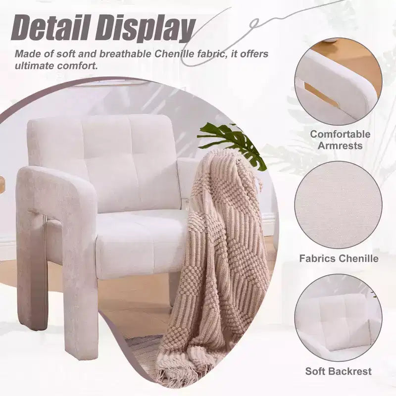 Modern Accent Upholstered Single Sofa Chair with Chair Living Room,Bedroom,Office,500