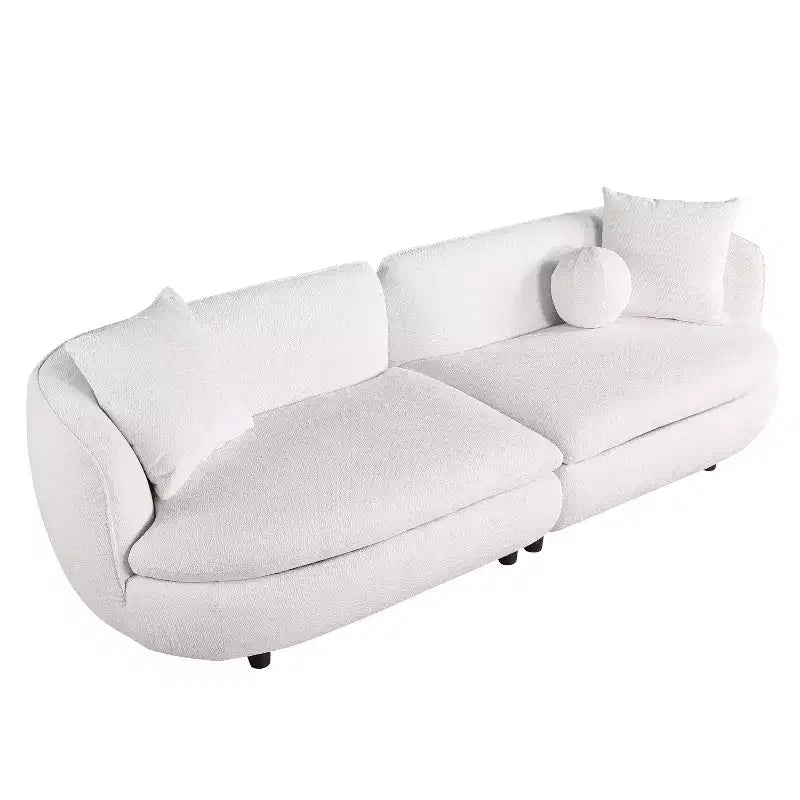 89 inch Round Sofa, 3 Modern Upholstered Couch With 2