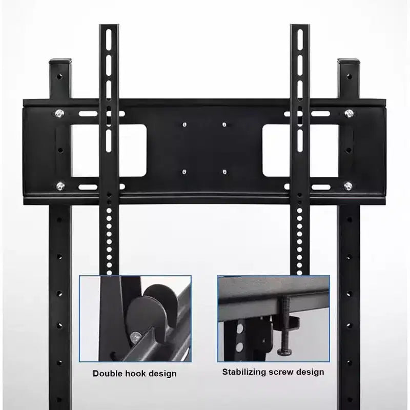 Rolling Cart Stand for 32-65 Inch Screens, Mobile Adjustable Stand with Wheels, Home Office, Black