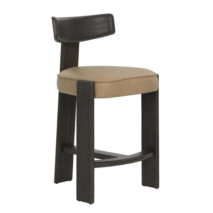 Sand Leather Counter Stool