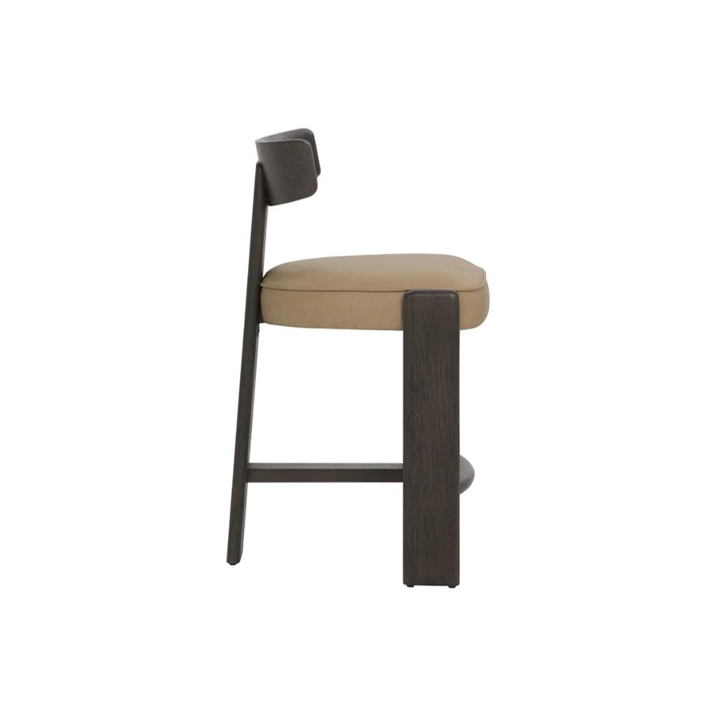 Sand Leather Counter Stool