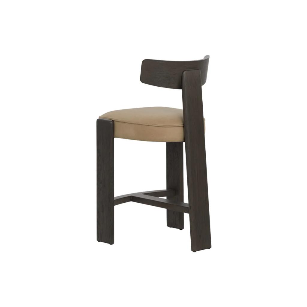 Sand Leather Counter Stool