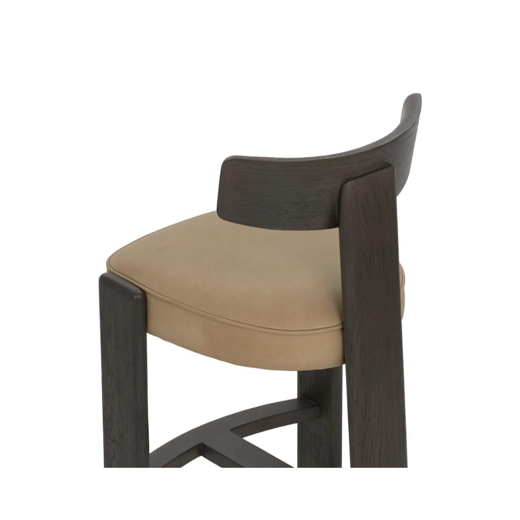 Sand Leather Counter Stool