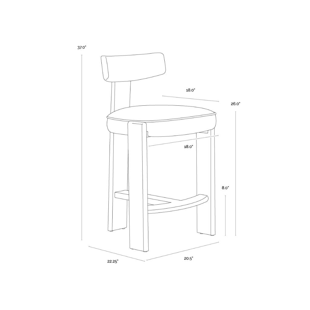 Sand Leather Counter Stool
