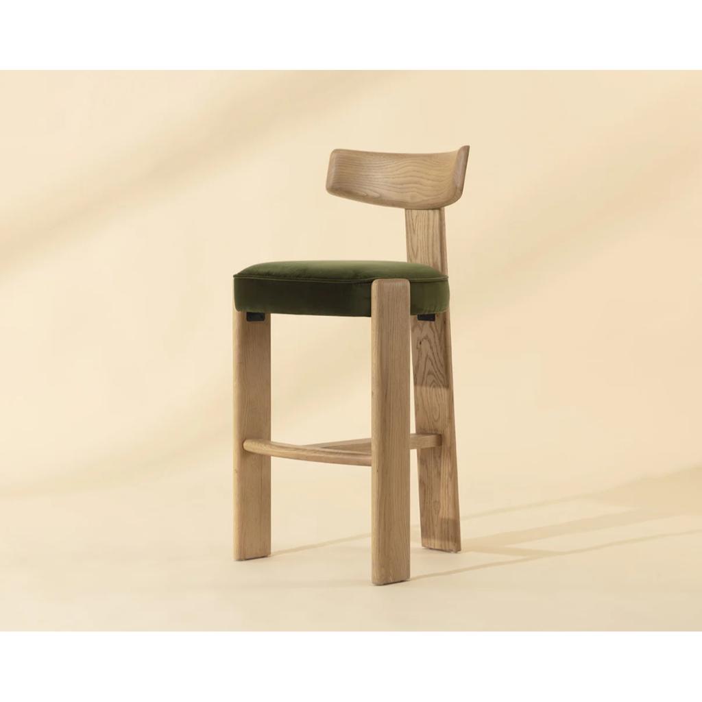 Forest Green Fabric Barstool