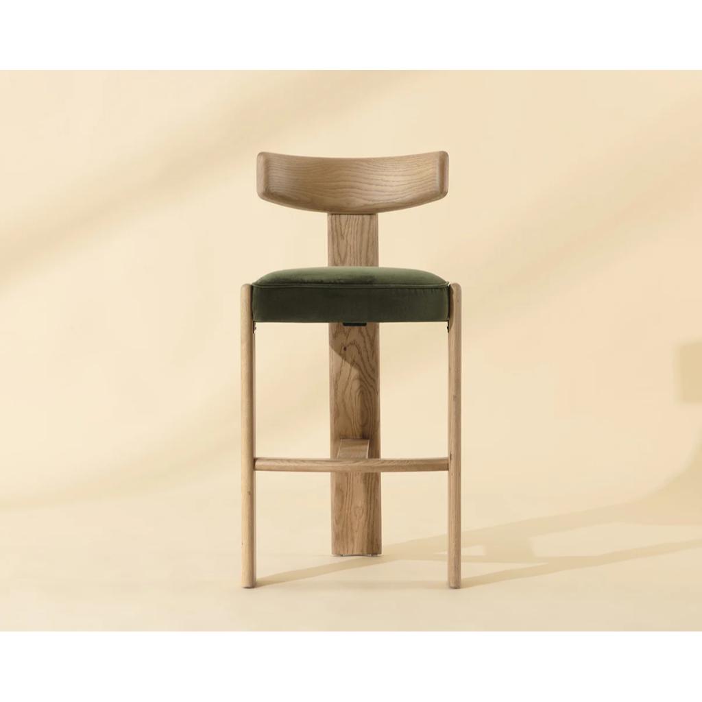 Forest Green Fabric Barstool