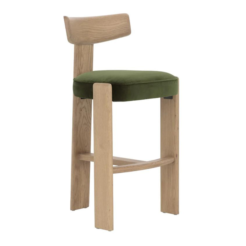 Forest Green Fabric Barstool