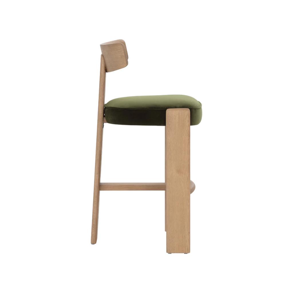 Forest Green Fabric Barstool
