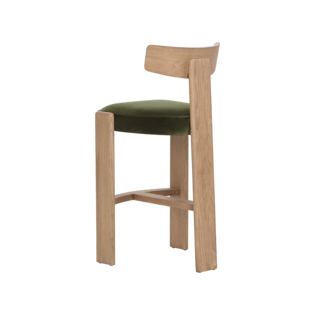 Forest Green Fabric Barstool