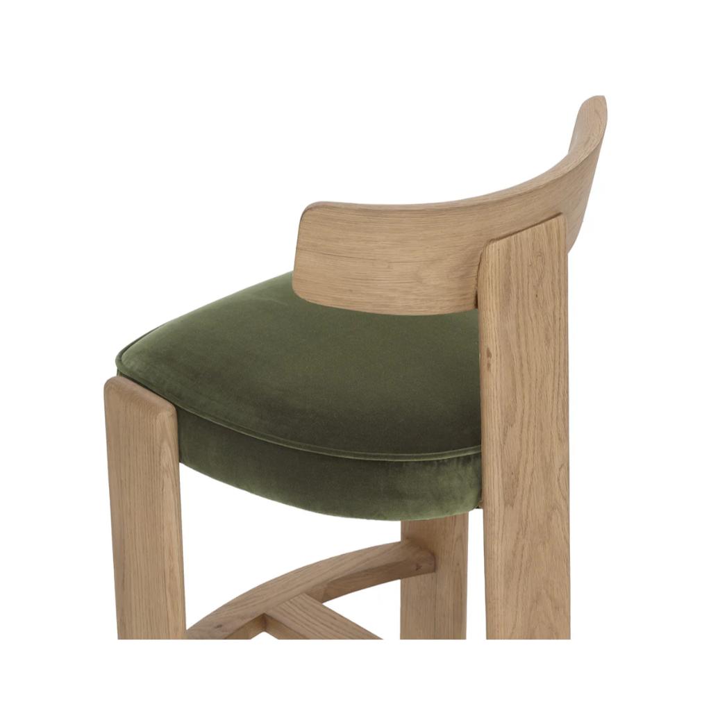 Forest Green Fabric Barstool
