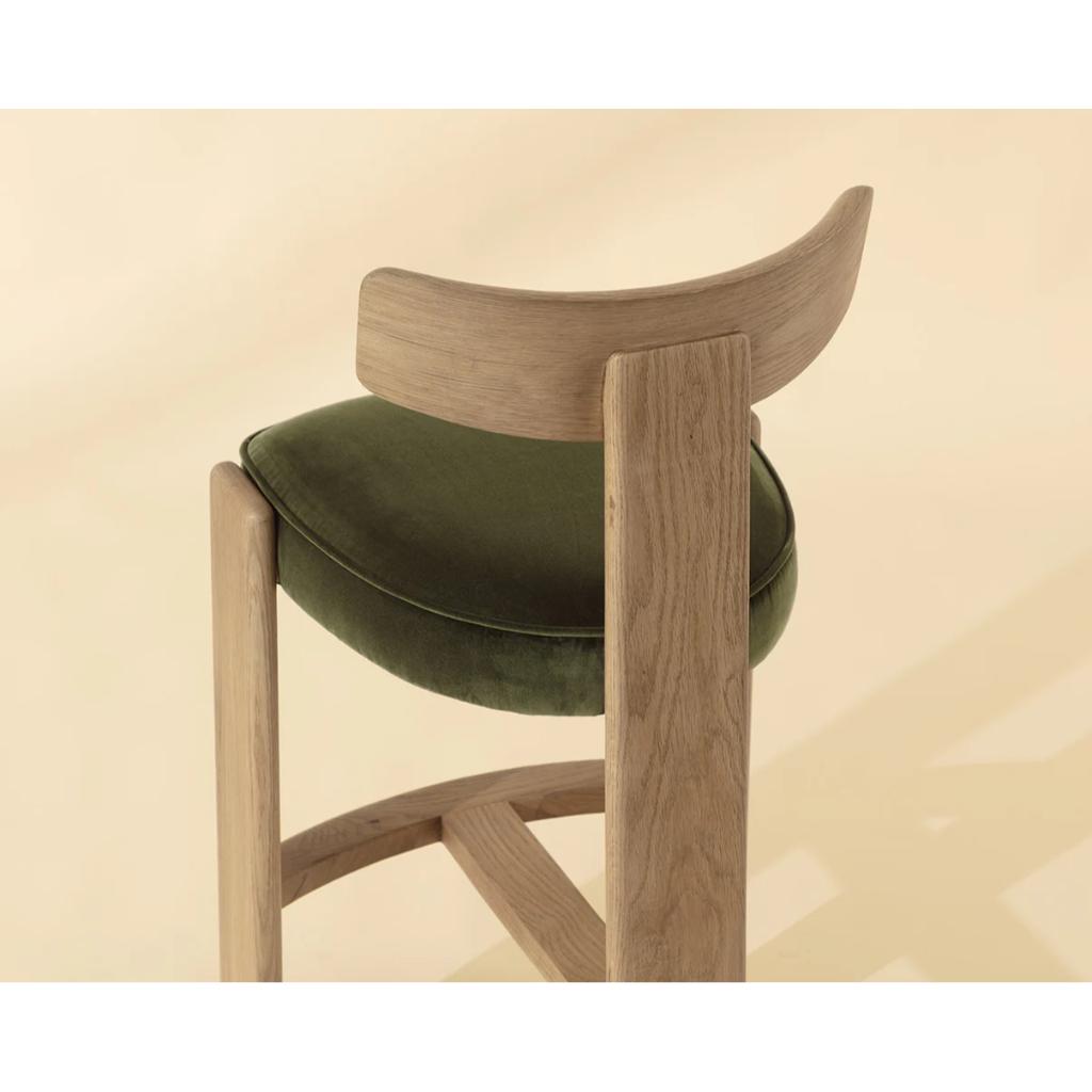 Forest Green Fabric Barstool
