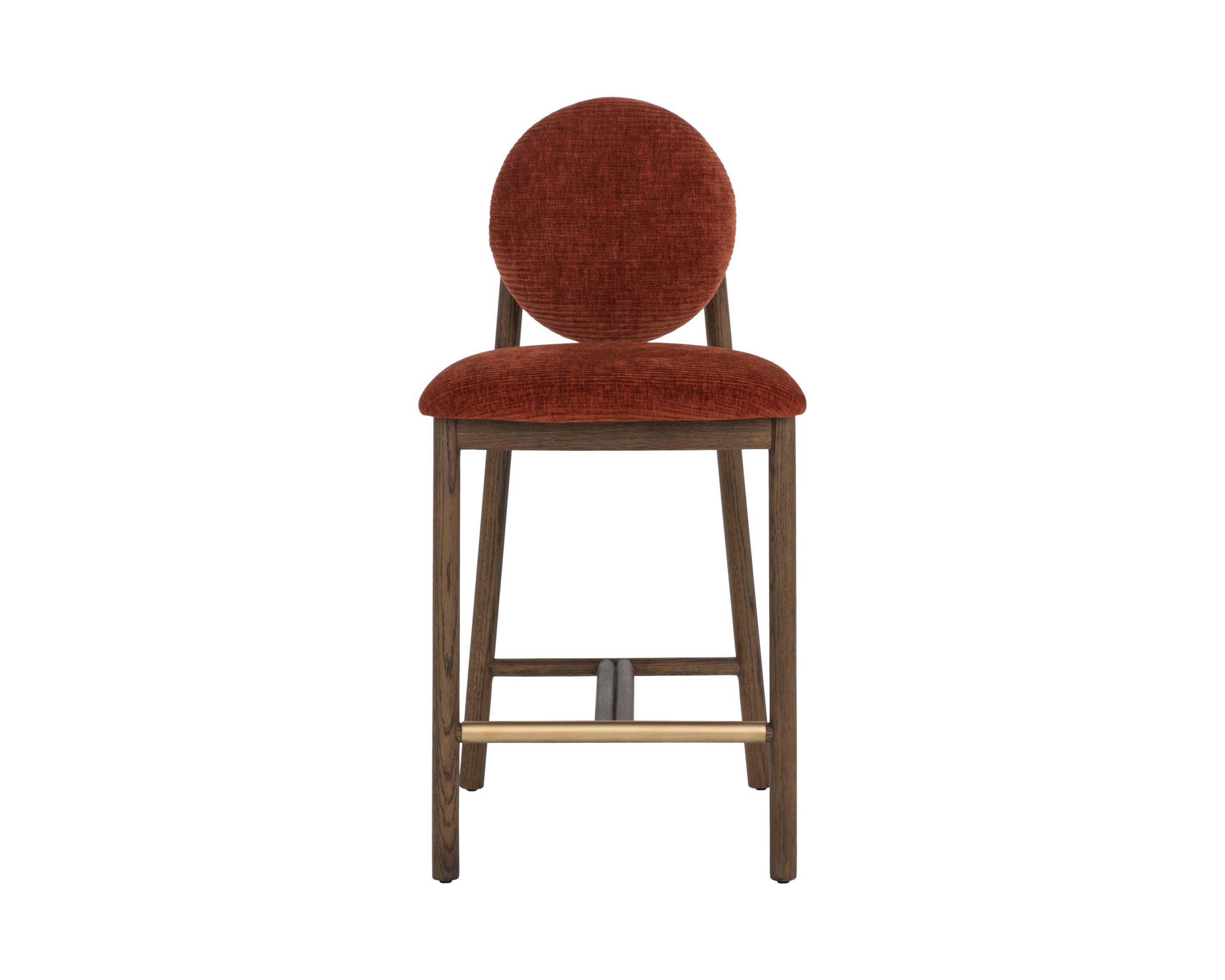 Mid-Century Faux Leather Counter Stool