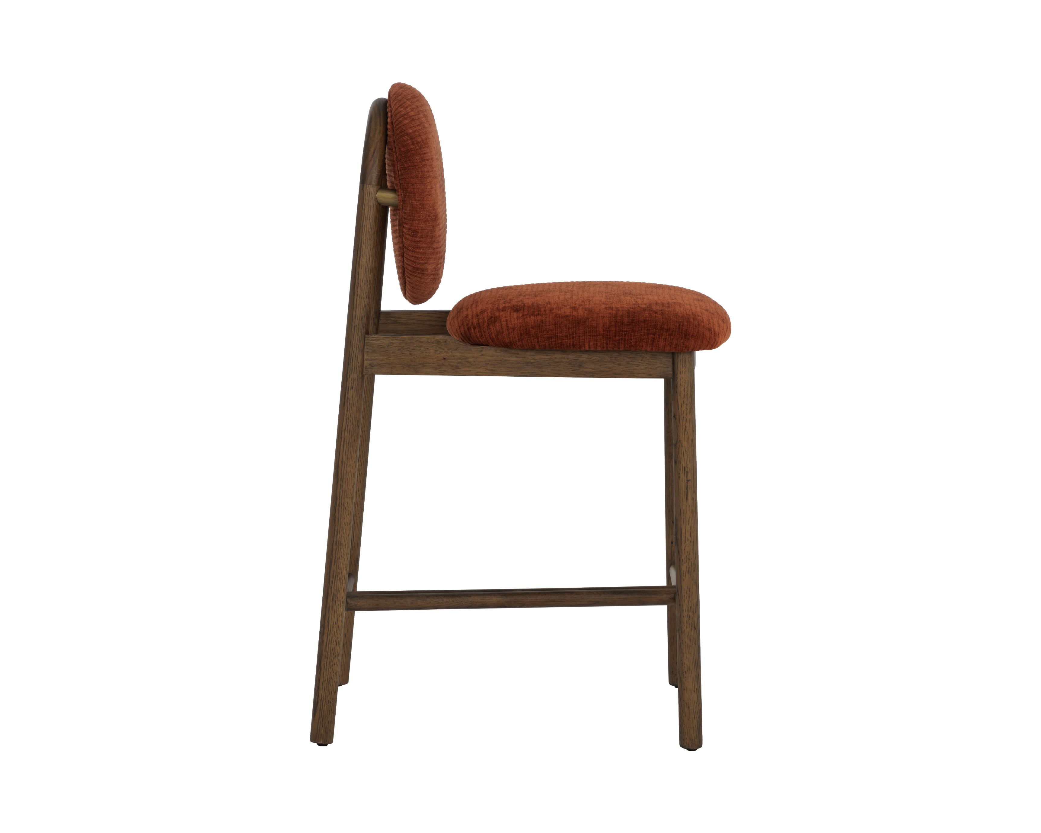 Mid-Century Faux Leather Counter Stool