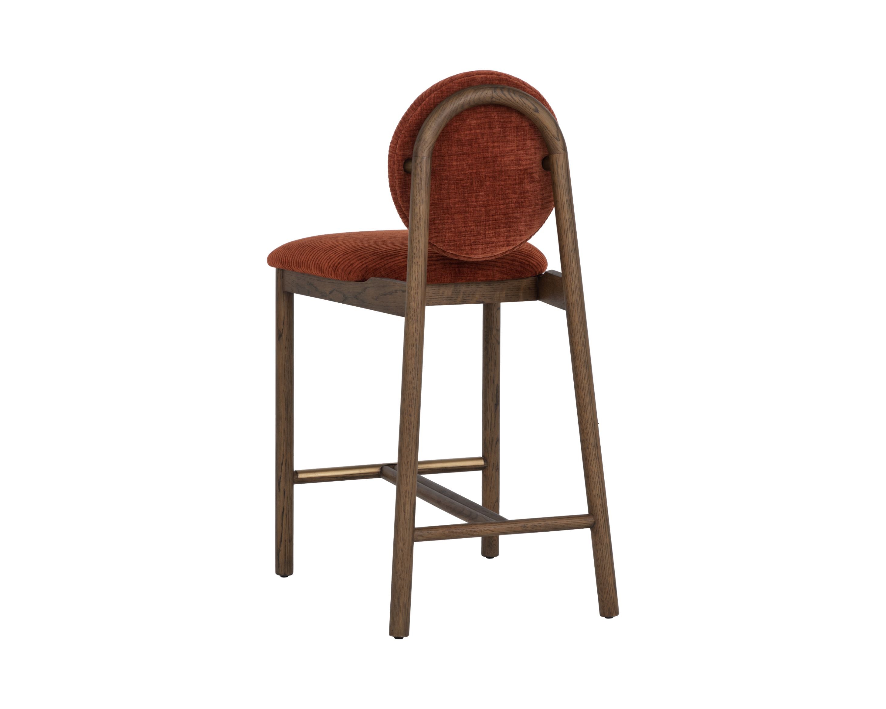 Mid-Century Faux Leather Counter Stool