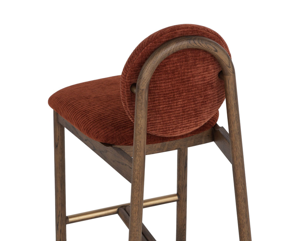 Mid-Century Faux Leather Counter Stool
