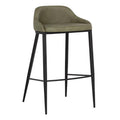 Green Faux Leather Barstool