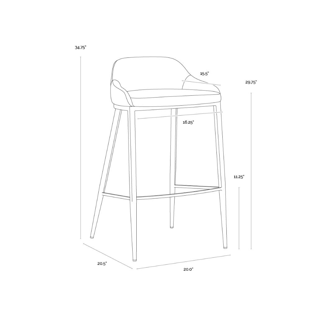 Green Faux Leather Barstool