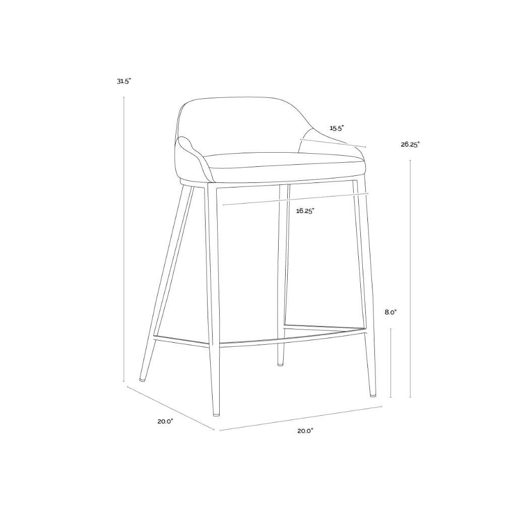 Green Faux Leather Counter Stool