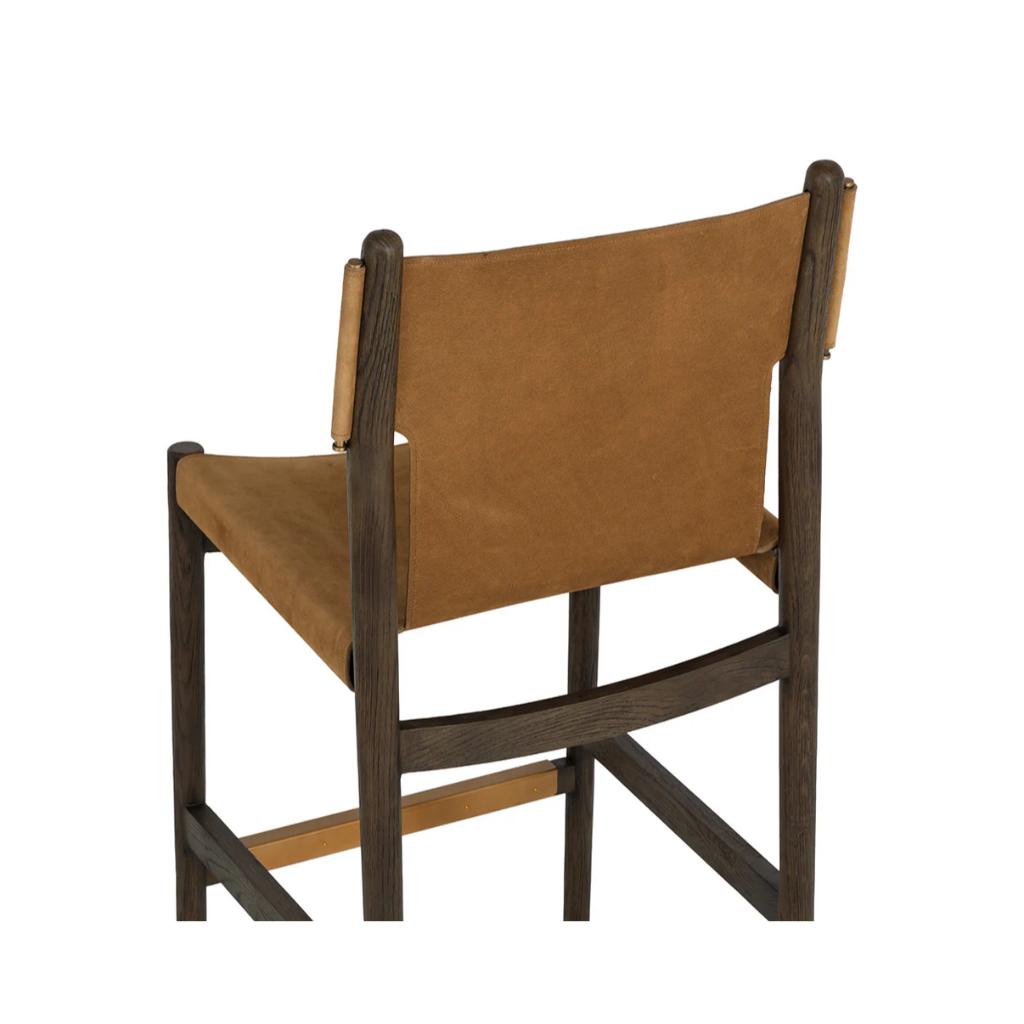 Nubuck Caramel Leather Barstool