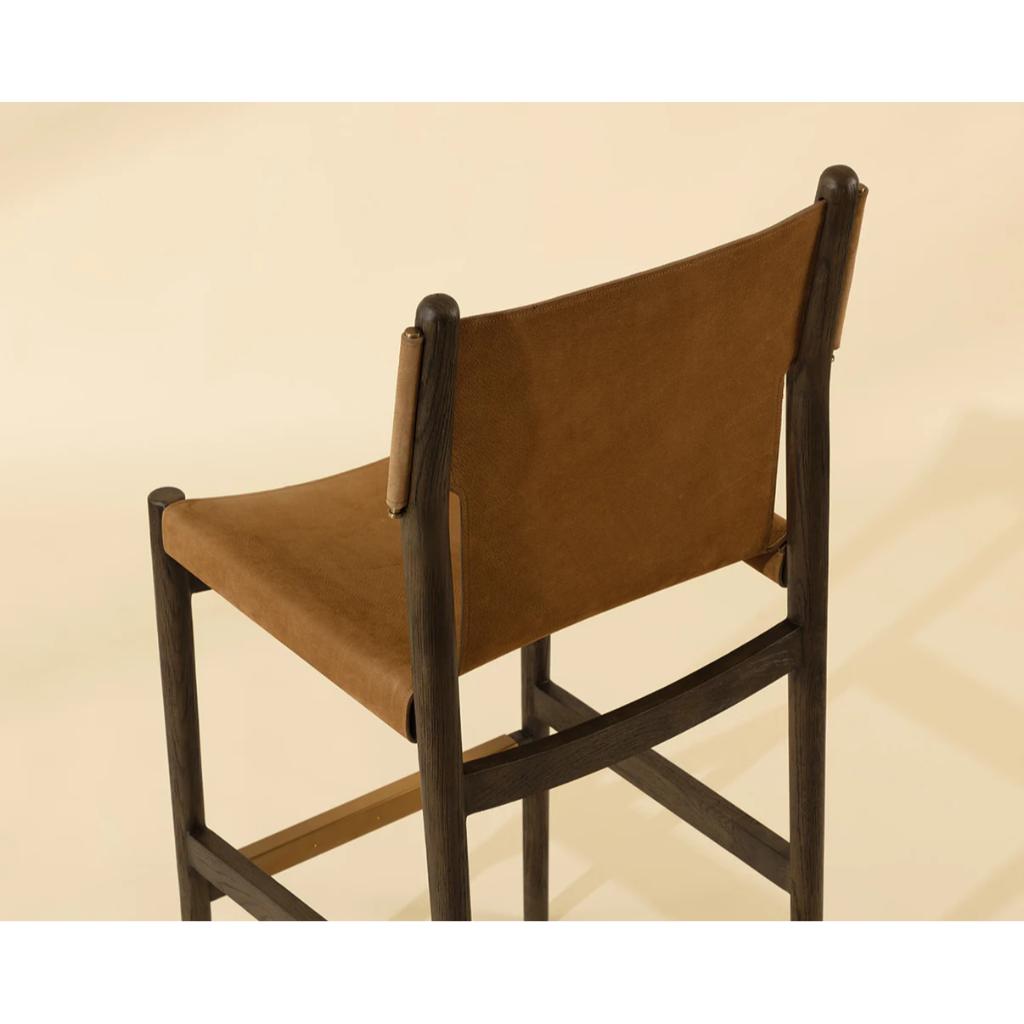 Nubuck Caramel Leather Barstool