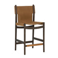 Nubuck Caramel Leather Counter Stool