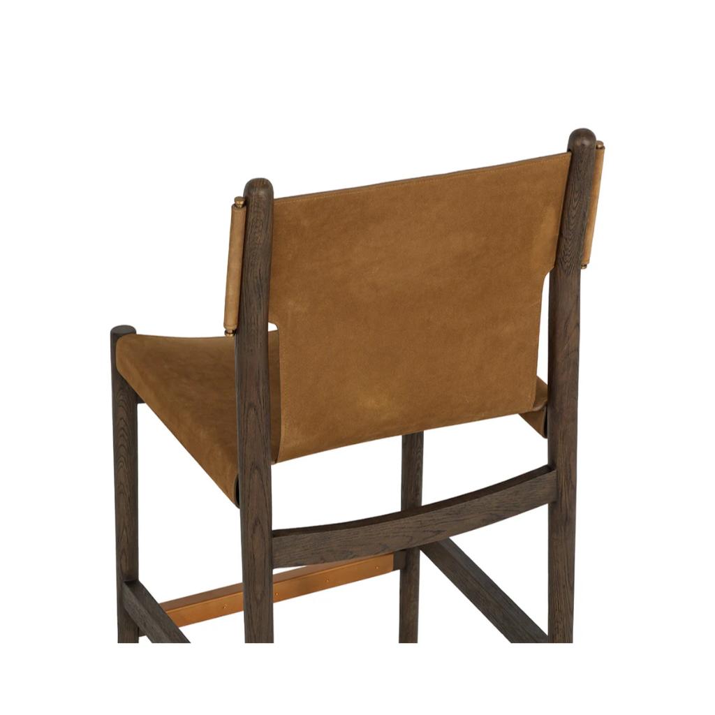 Nubuck Caramel Leather Counter Stool