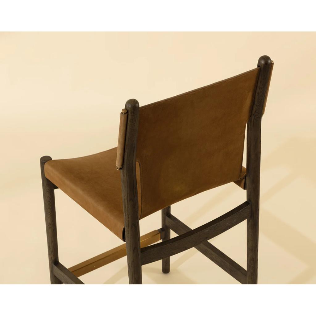 Nubuck Caramel Leather Counter Stool