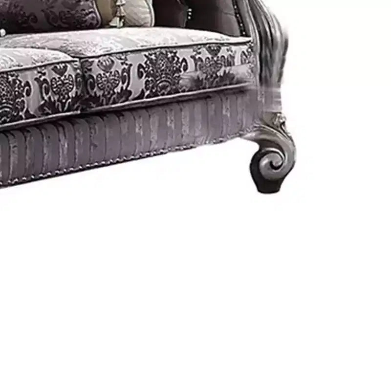 76" Sofa Velvet and Platinum